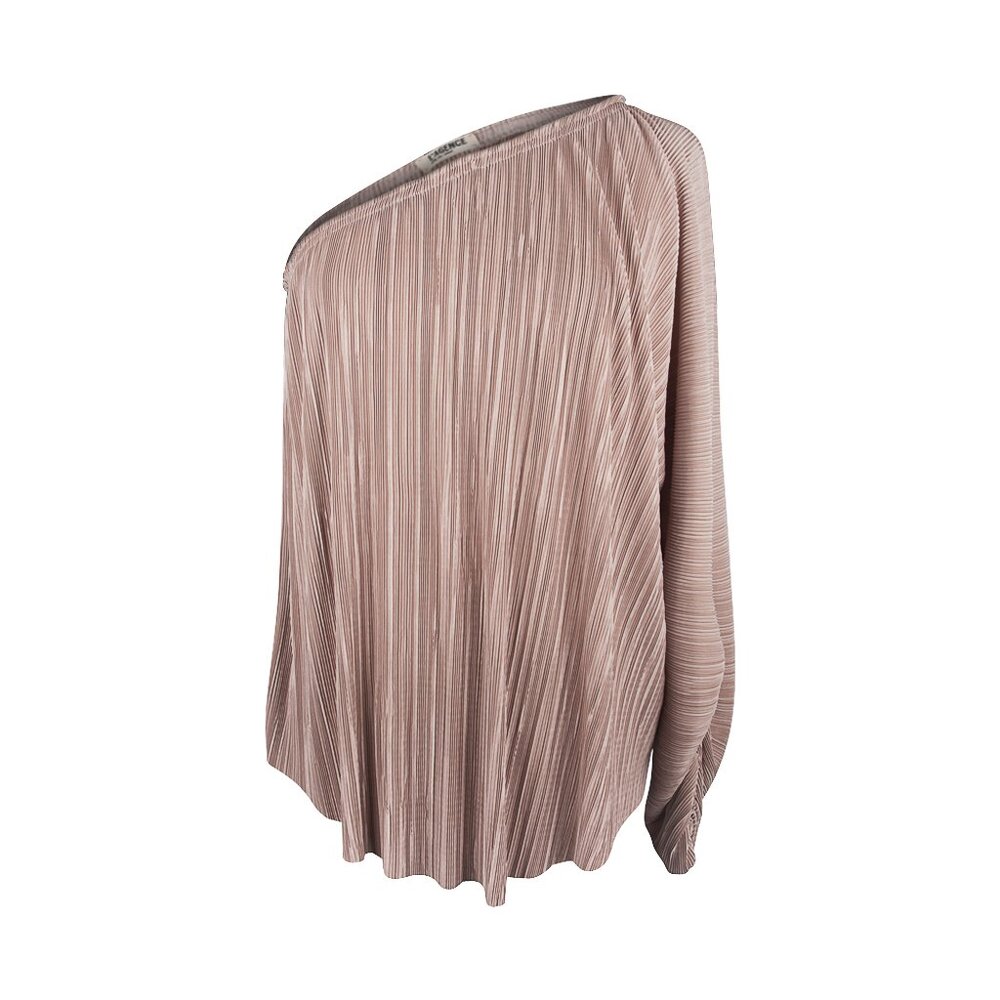 L'Agence Top Nude One Shoulder Fortuny Pleated XS